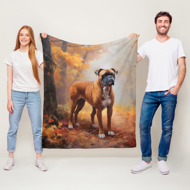 Couverture Polaire Boxer en automne Feuilles automne Inspire (En situation)