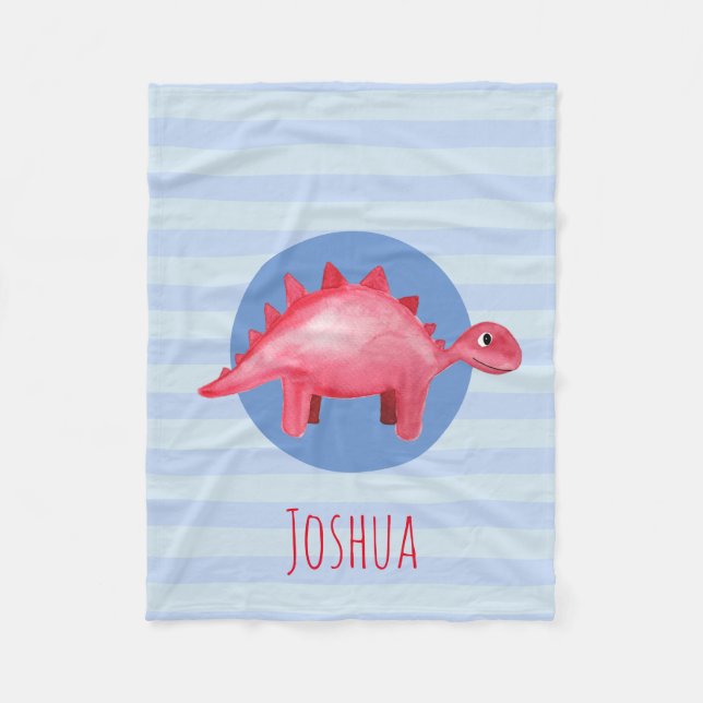 Couverture Polaire Boys Cute Aquarelle Dinosaure Blue Kids (Devant)