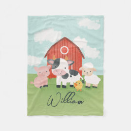 Couverture Polaire Boys Farm Animal Barnyard Kids