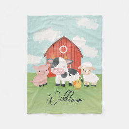 Couverture Polaire Boys Farm Animal Barnyard Kids