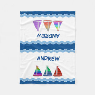 Couverture Polaire Boys Nautical Monogram Blanket