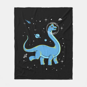Couverture Polaire Brachiosaurus Bleu Dinos Dans L'Espace