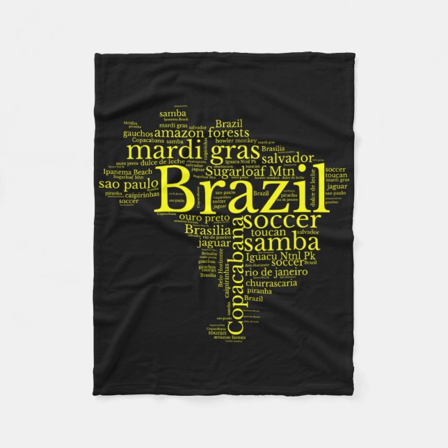 Couverture Polaire Brazil Map Brazilian Soccer Copacana Brasil Men Wo (Devant)