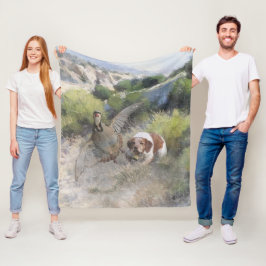 Couverture Polaire Bretagne Espagnol chasse perdrix chukar, Art