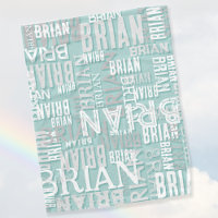 Brian nom personnalisé moderne gris bleu