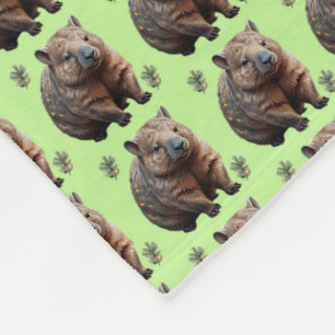 Couverture Polaire Brickwork Burrow : Une toile verte de Wombat,