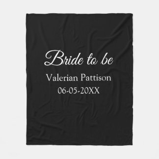 Couverture Polaire Bride to be name date black white bridal shower we