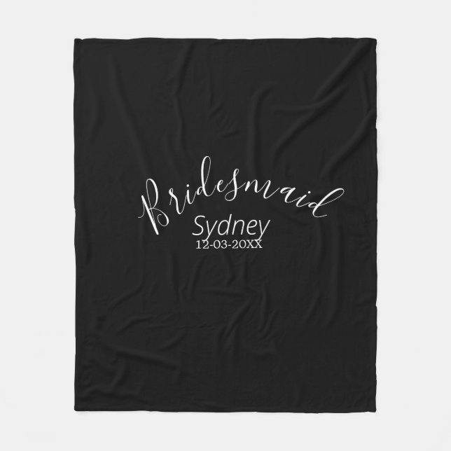 Couverture Polaire Bridesmaid bachelorette party add name modern  (Devant)