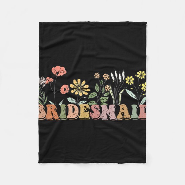 Couverture Polaire Bridesmaid Mariée I Do Crew Fleurs sauvages Bachel (Devant)