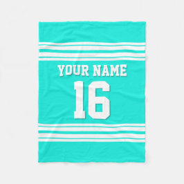 Couverture Polaire Bright Aqua White Sports Jersey