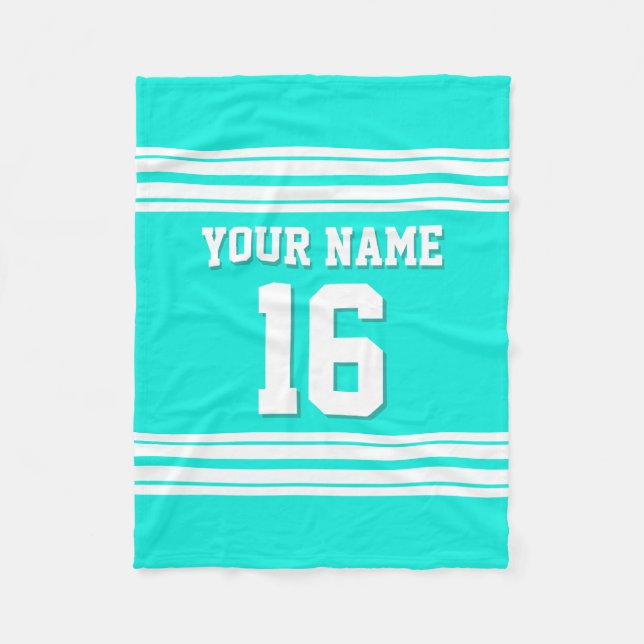 Couverture Polaire Bright Aqua White Sports Jersey (Devant)