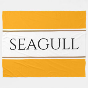 Couverture Polaire Bright Golden Yellow White Stripes SEAGULE Texte
