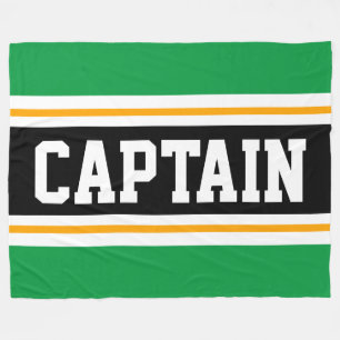 Couverture Polaire Bright Green Jaune Noir CAPTAINE Stripes de course
