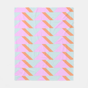 Couverture Polaire Bright Pastel Retro Motif géométrique rose Aqua