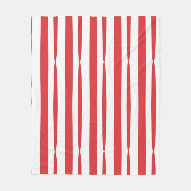 Couverture Polaire Bright Red and White script vertical Bright Stripe (Devant)