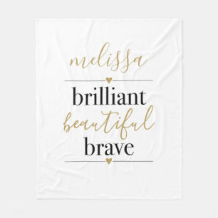 Couverture Polaire Brillant Beau Brave Nom Personnalisé 
