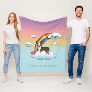 Couverture Polaire Brindle Et White Boston Terrier Rainbow Memorial