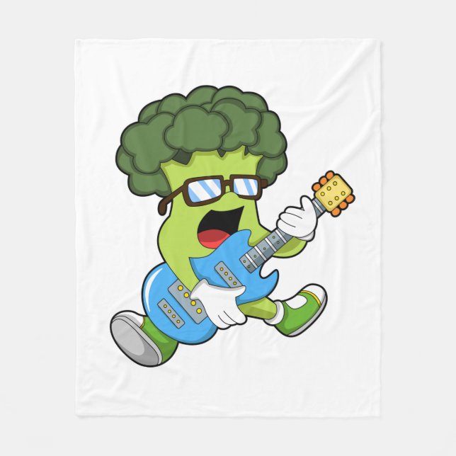 Couverture Polaire Brocoli comme musicien avec guitare (Devant)