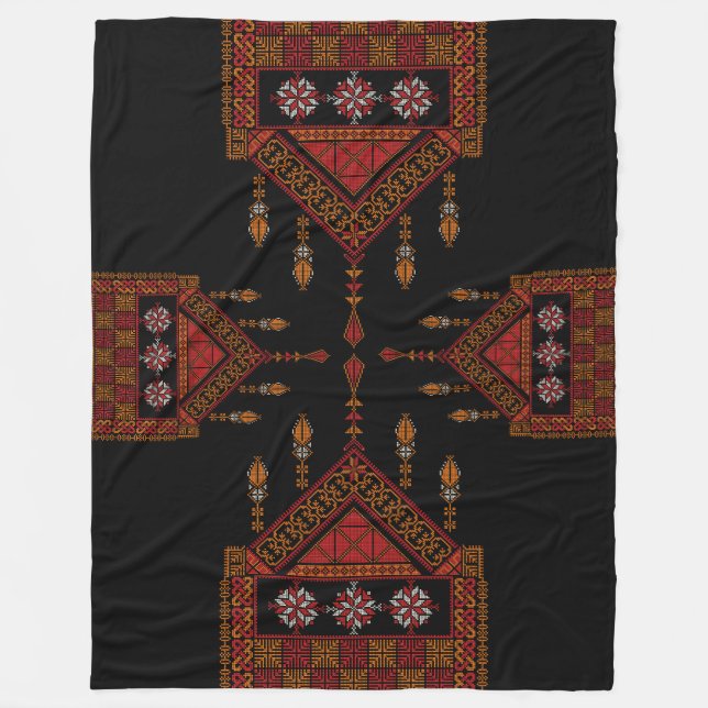 Couverture Polaire Broderie palestinienne de Tatreez | Art palestine (Devant)