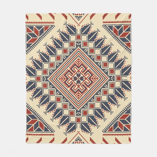 Couverture Polaire Broderie palestinienne traditionnelle (Devant)