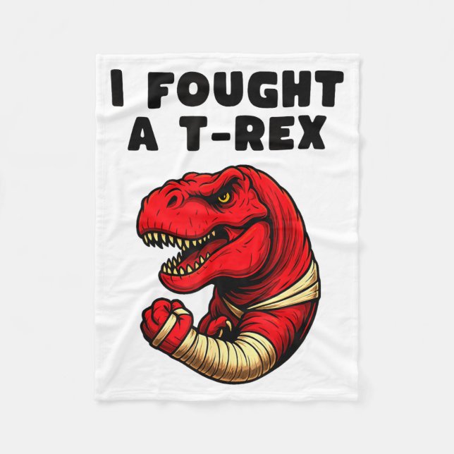 Couverture Polaire Broken Arm Recovery T-rex Kids Boys Dinosaur  (Devant)