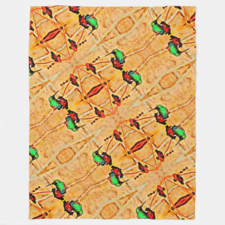 Couverture Polaire Bronze, rouge or et pourpre colibri