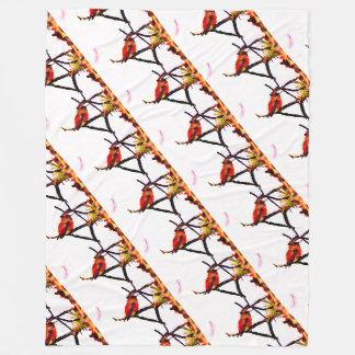 Couverture Polaire Bronze, rouge or et pourpre colibri