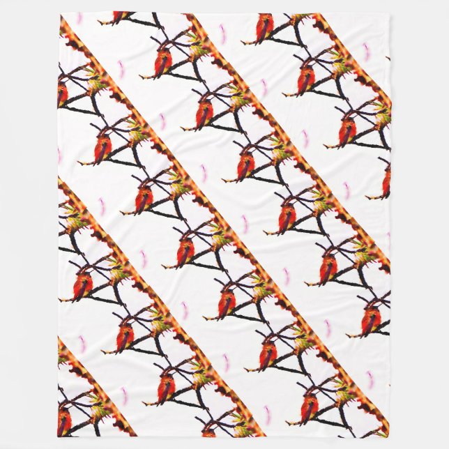 Couverture Polaire Bronze, rouge or et pourpre colibri (Devant)