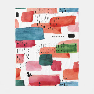 Couverture Polaire Brosse à Doodle : Bleu orange