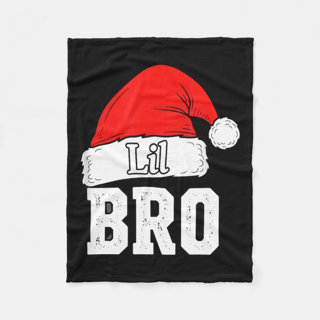 Couverture Polaire Brother Lil Bro Santa Hat Christmas Little Brother (Devant)