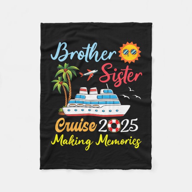 Couverture Polaire Brother Sister Cruise 2025 Making Memories Family  (Devant)