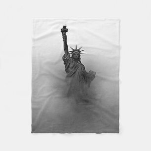 Couverture Polaire Brouillard noir et blanc Statue de Liberty Patriot