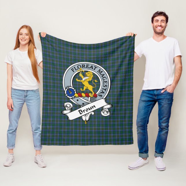 Couverture Polaire Broun Clan Badge Tartan Plaid (En situation)