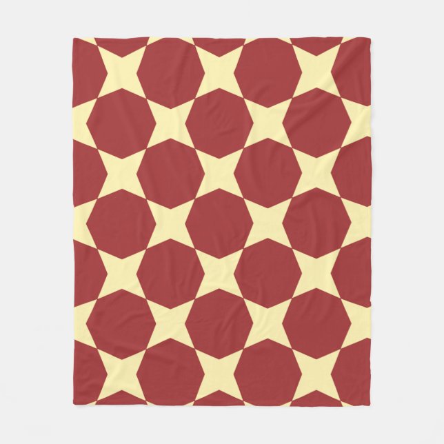 Couverture Polaire Brown Cercle Jaune Hexagon Motif rétro Art déco (Devant)