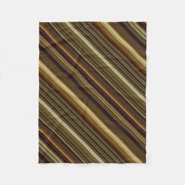 Couverture Polaire Brown Green and Gold Stripes (Devant)