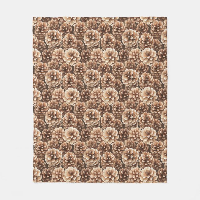 Couverture Polaire Brown Pine Cones Nature Birthday (Devant)
