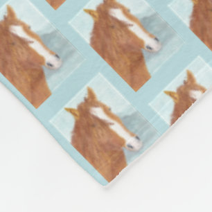 Couverture Polaire Brown Wild Horse Blue Mountain Lake - acrylique.