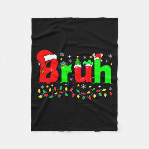 Couverture Polaire Bruh drôle de chapeau de Noël de Santa Teens garço