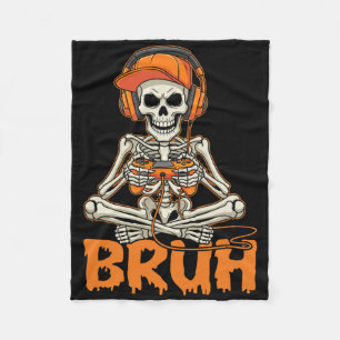 Couverture Polaire Bruh Halloween garçons enfants gamer hommes squele