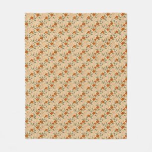 Couverture Polaire Brûlé Sienne et miel or floral