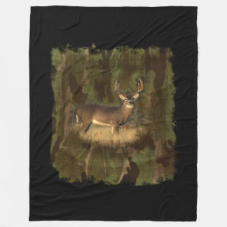 Couverture Polaire Buck In Camo-Fleece Blanche Cosy