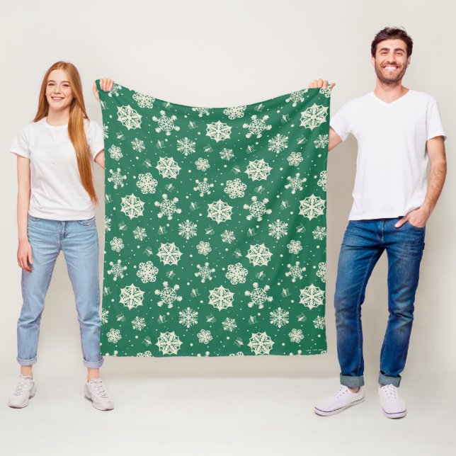 Couverture Polaire Buddy le Motif Elf Snowflake (En situation)