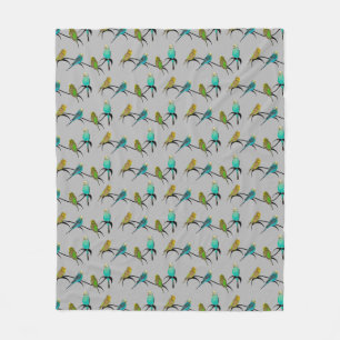 Couverture Polaire Budgie Frenzy Fleece Blanket (Gris)