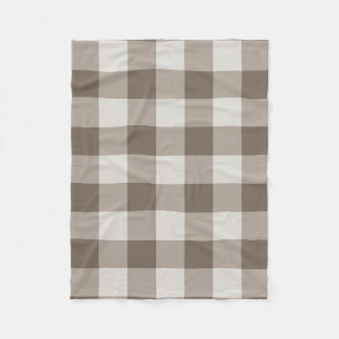 Couverture Polaire Buffalo Check Beige Cream En vichy ivoire