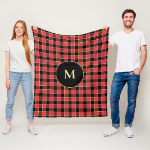 Couverture Polaire Buffalo Check Motif Monogramme Couleurs personnali
