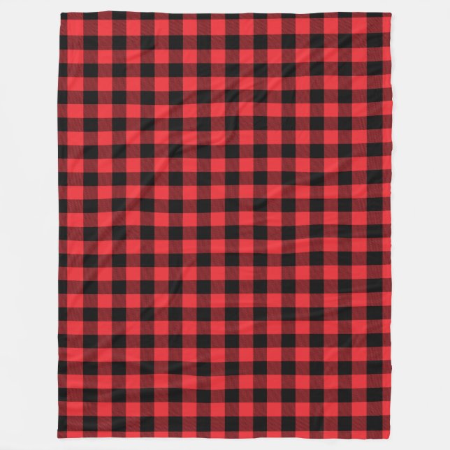 Couverture Polaire Buffalo Plaid Red Black Check (Devant)
