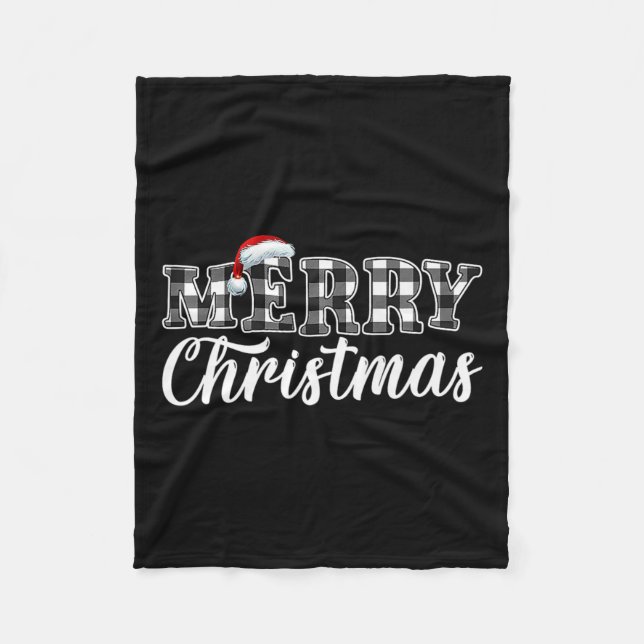 Couverture Polaire Buffle de Noël Plaid Noir et Blanc pour les hommes (Devant)