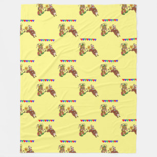 Couverture Polaire Bull Rider et Rodeo Clown