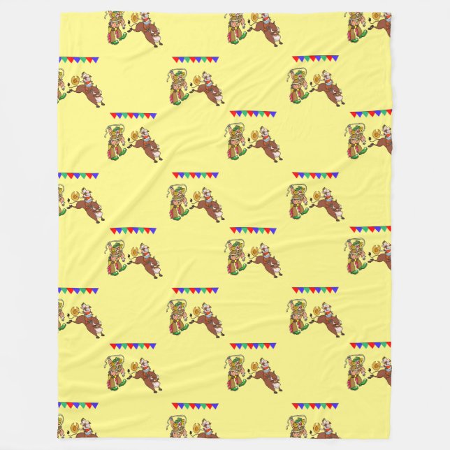 Couverture Polaire Bull Rider et Rodeo Clown (Devant)