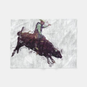 Couverture Polaire Bull Riding Cowboy - Rodeo Event